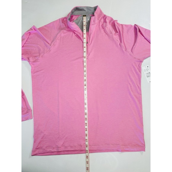 Johnnie-O Performance Quarter Zip Pullover Men's Large Pink UPF 50 NWT - Picture 5 of 8